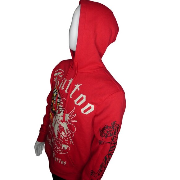 Ed‎ Hardy Men's 77 Tattoo Red Hoodie EHM1300-36 Size M - Picture 4 of 12